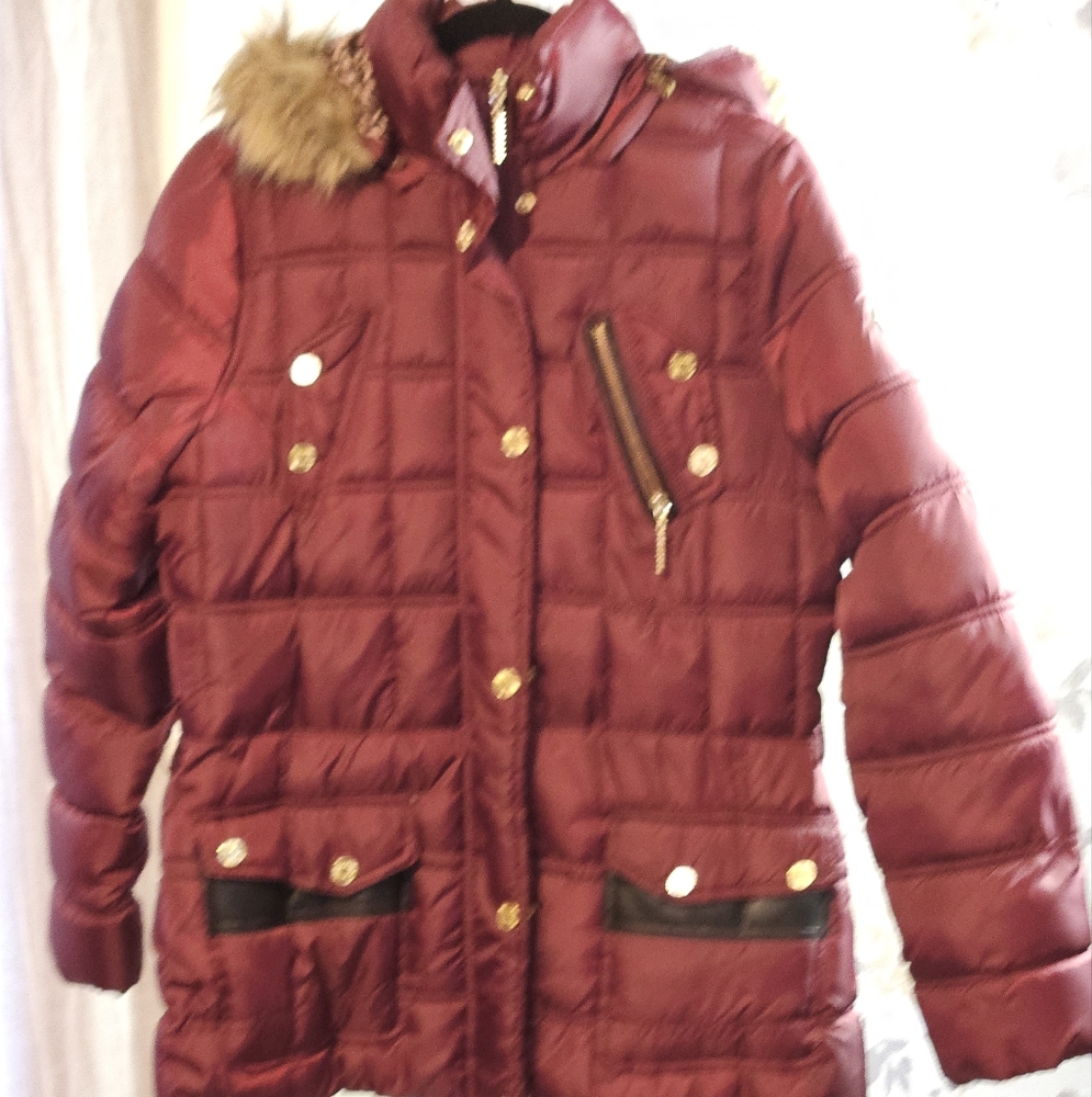 Rocawear Women's Double-Zip Belted Hooded Puffer without belt